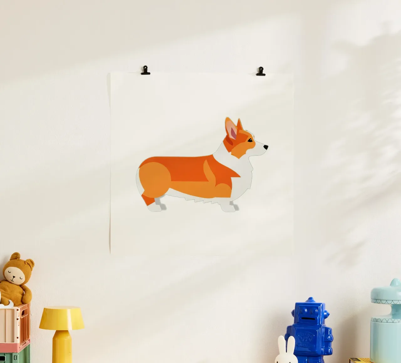 Corgi Side Profile poster by Minimalist vector art