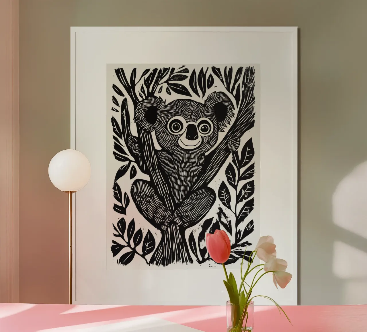 Koala design per bambini poster con telaio in alluminio da Autofocus