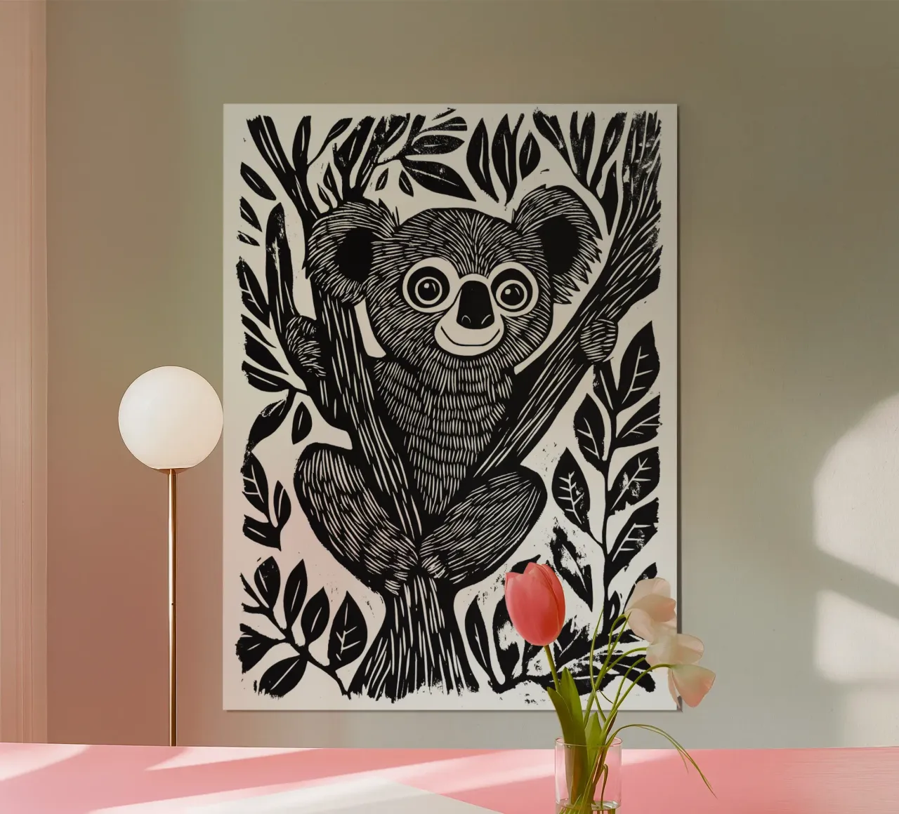 Koala design per bambini poster con telaio in alluminio da Autofocus