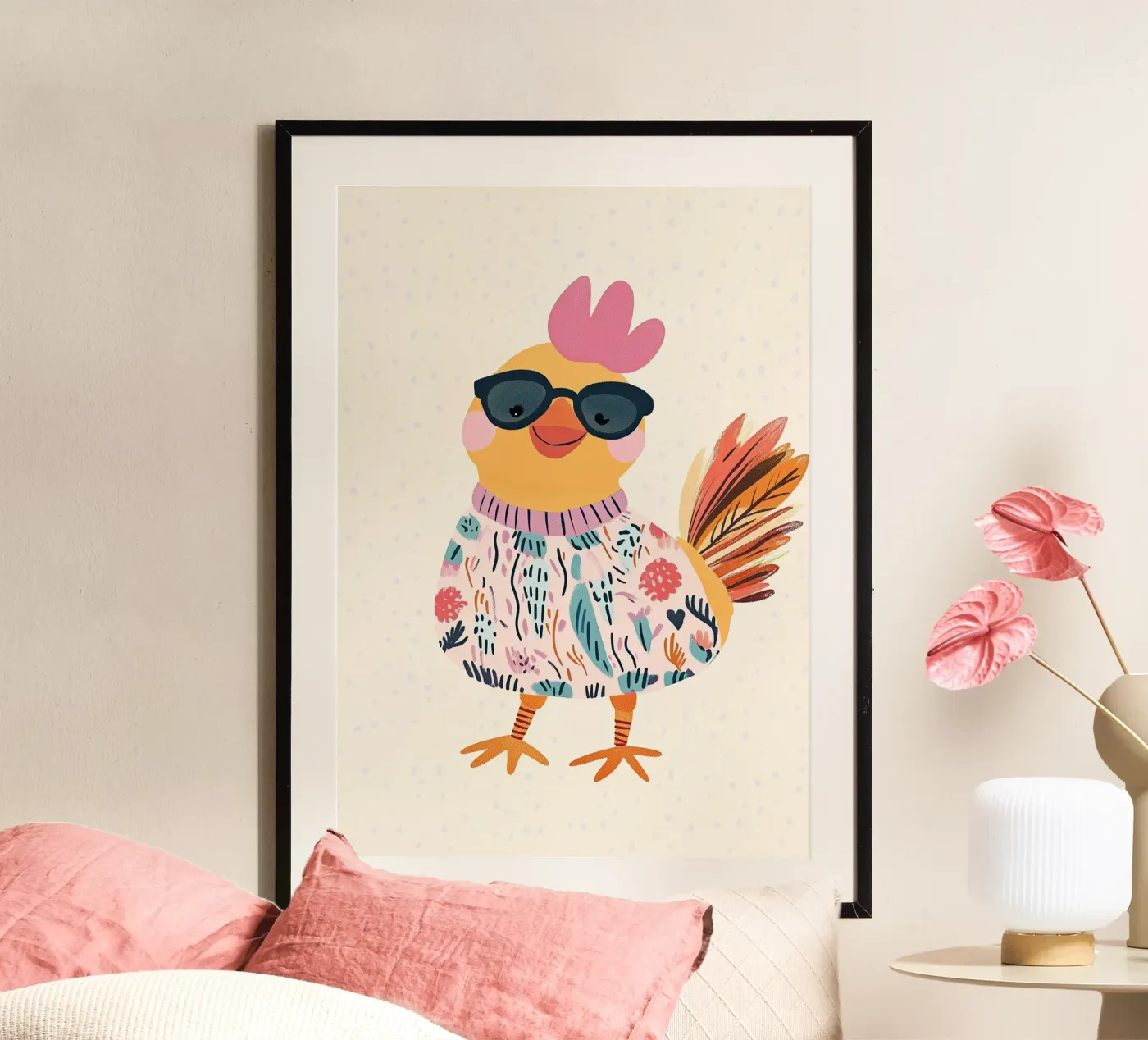 Pollo alla moda poster da Little Art Lab