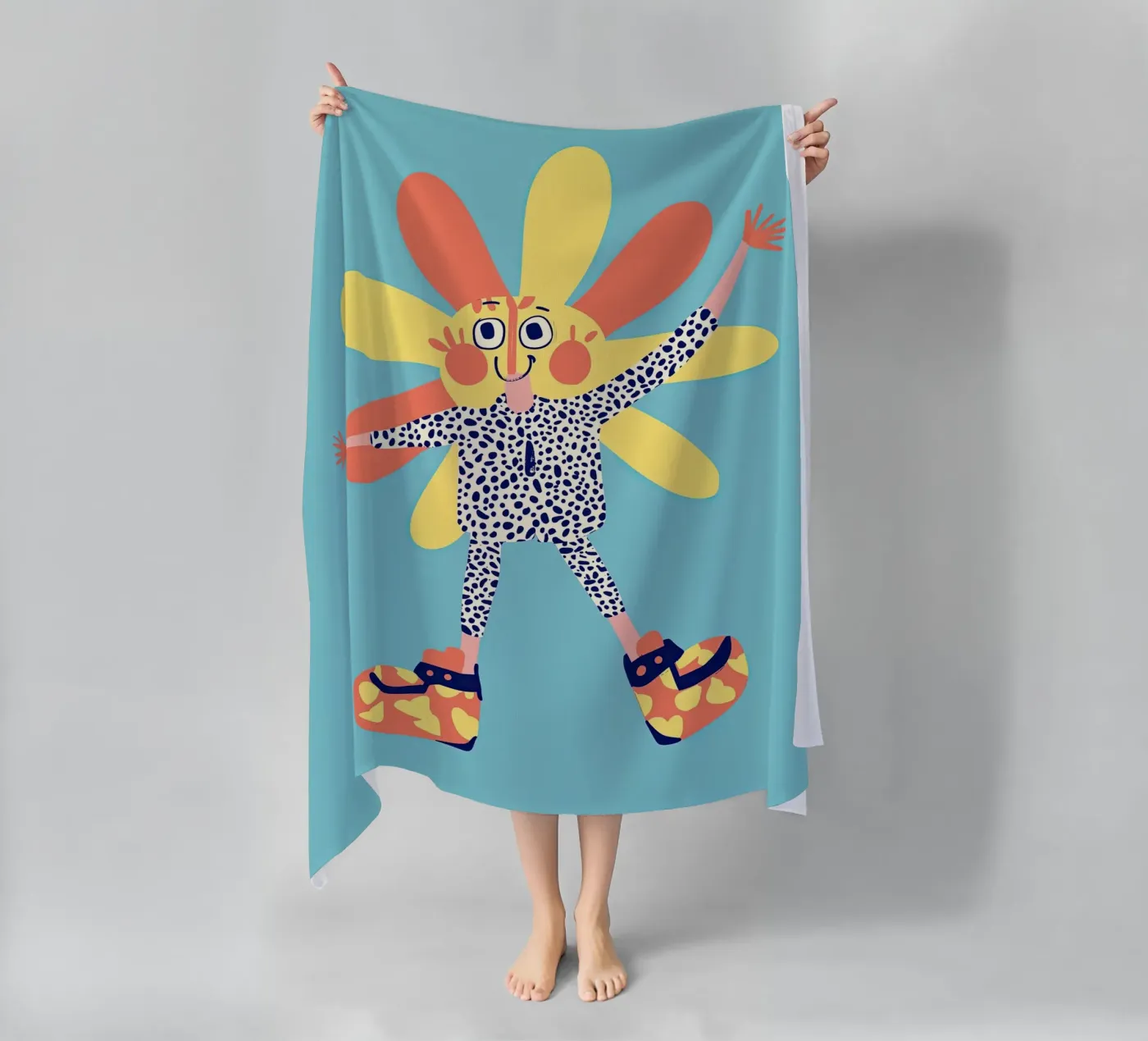 Flower dancing strandhanddoek van Little Art Lab