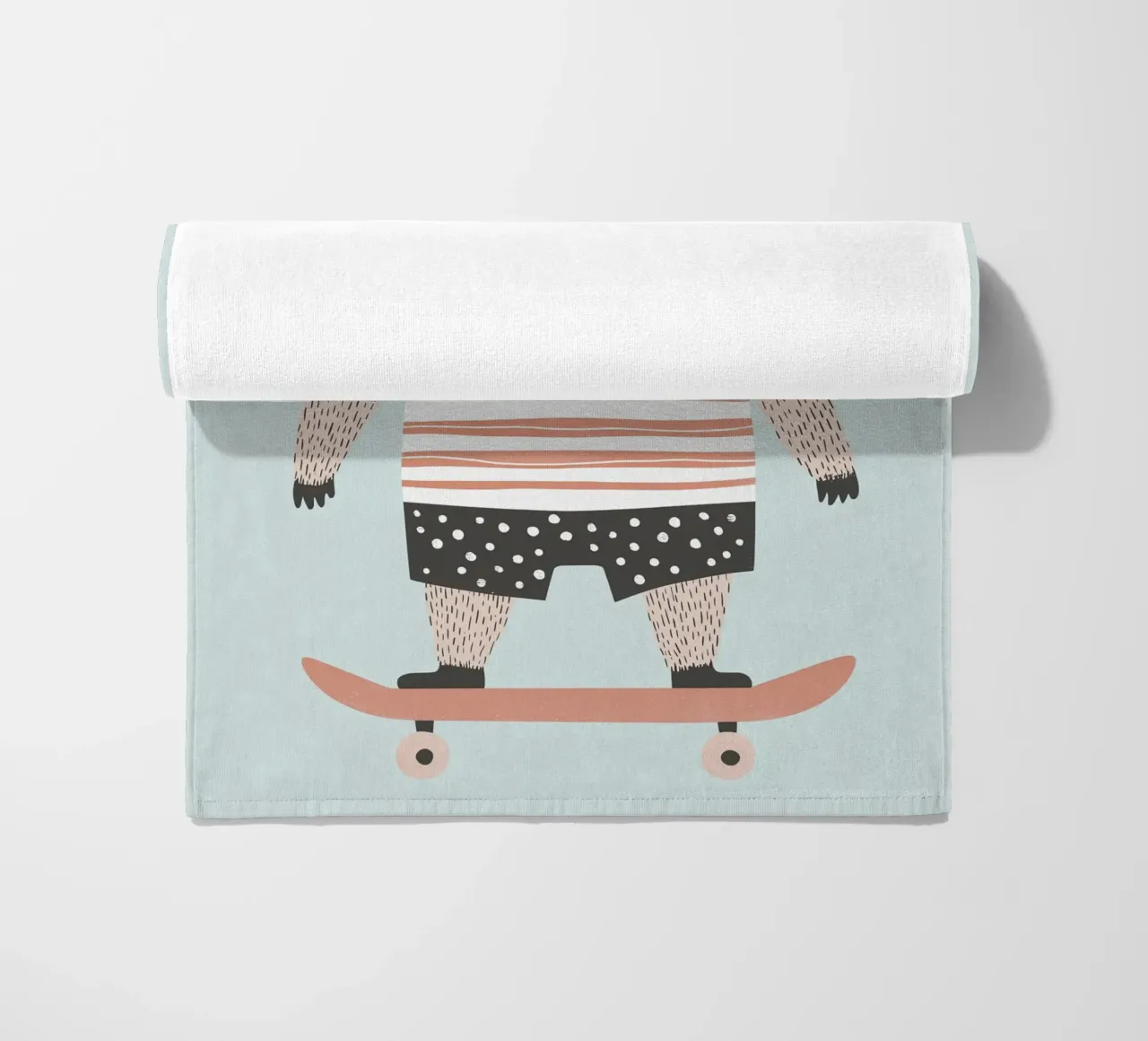 Bear Skating beach towel by Little Art Lab