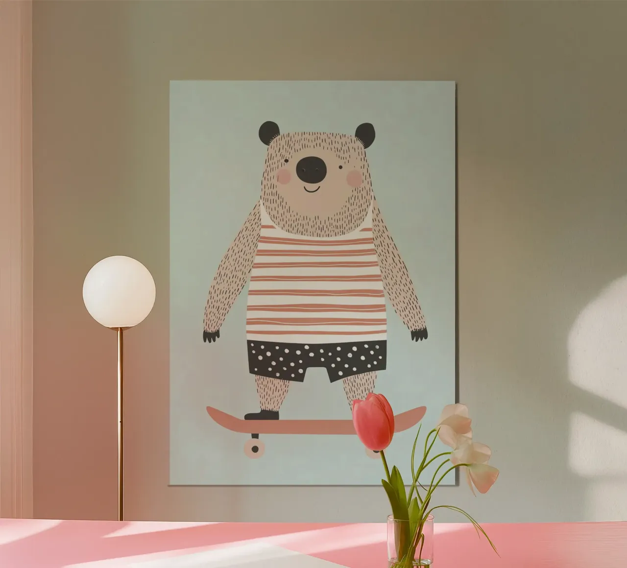 Bear Skating poster by Little Art Lab
