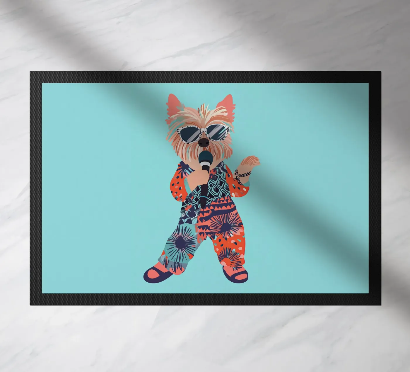 Hond zingt deurmat van Little Art Lab