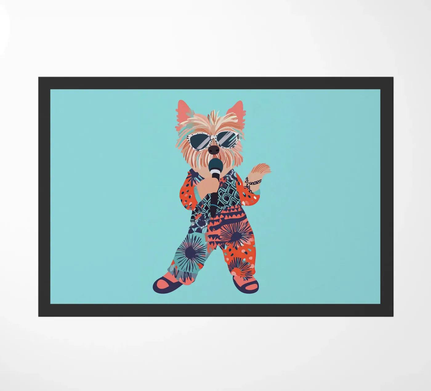 Hond zingt deurmat van Little Art Lab