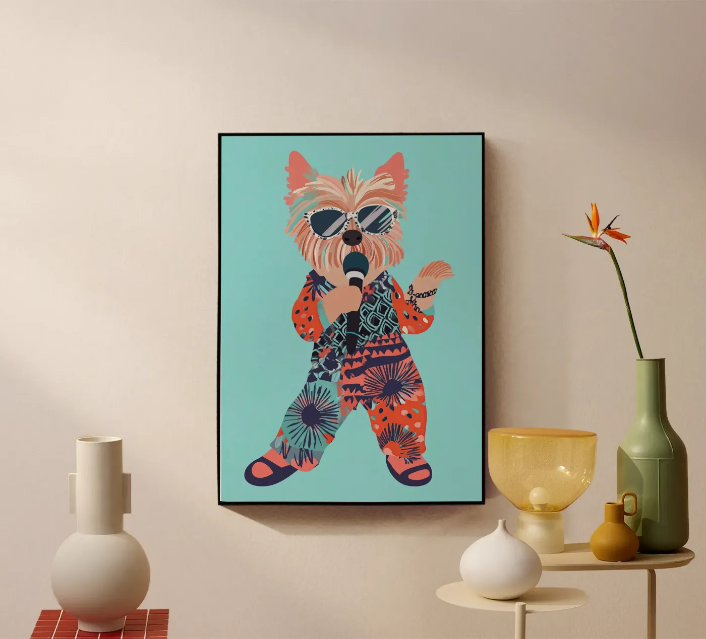 Dog Singing plexiglas de Little Art Lab