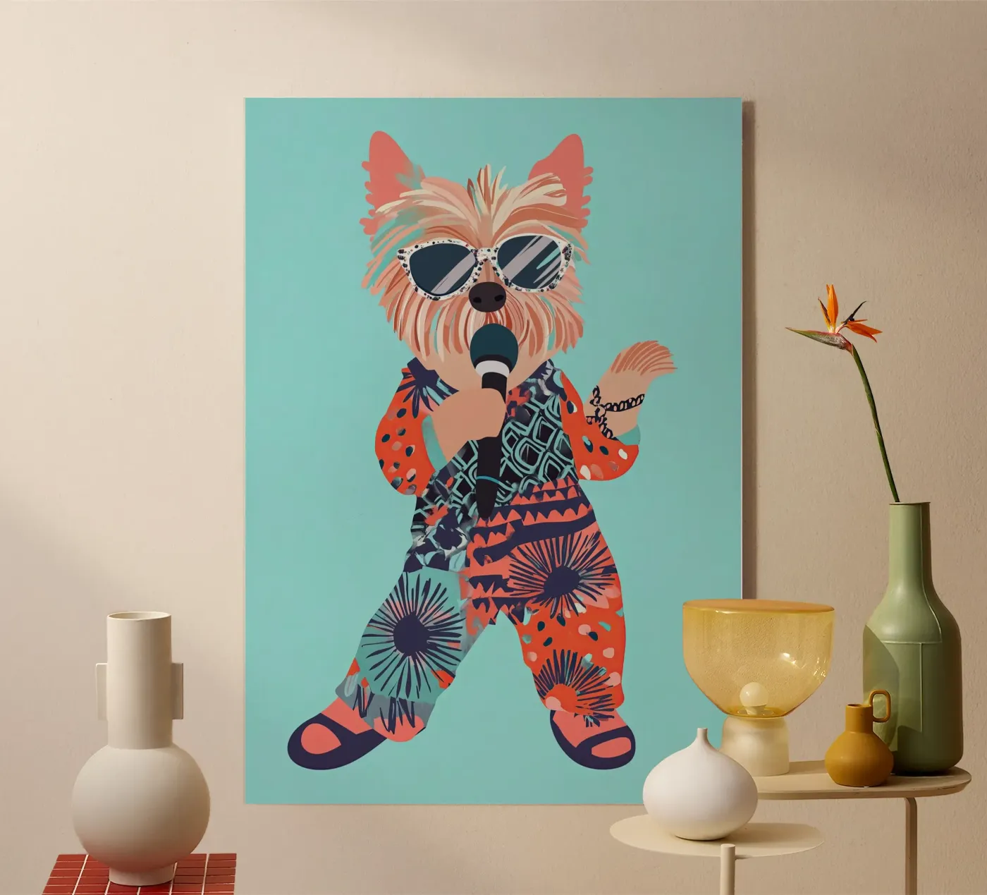 Dog Singing plexiglas de Little Art Lab