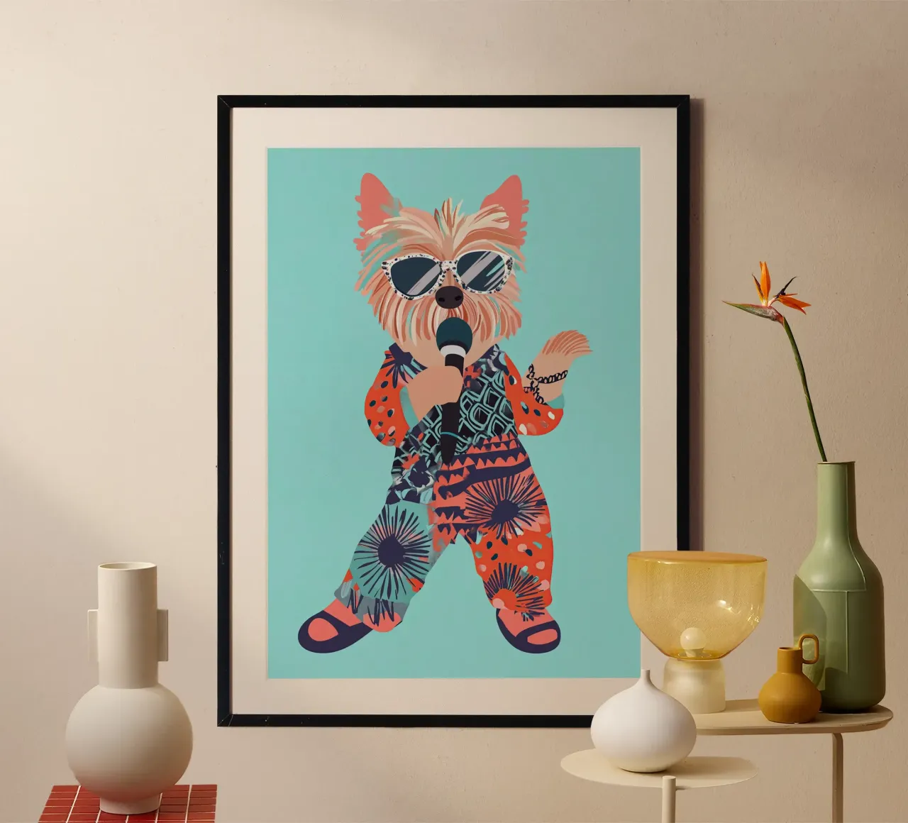 Cane che canta poster da Little Art Lab