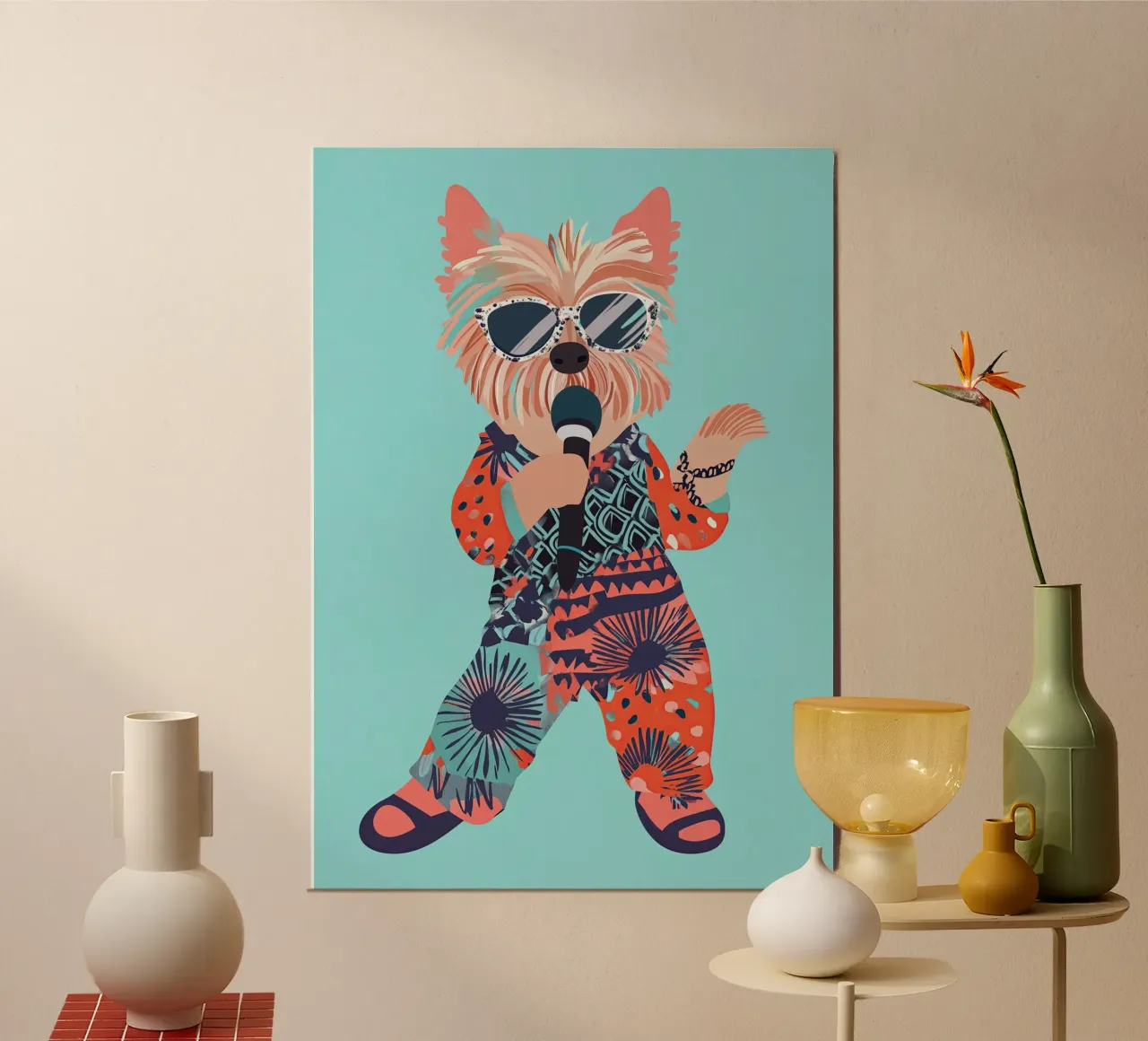 Cane che canta poster da Little Art Lab