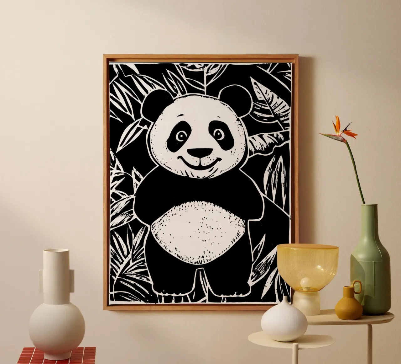 Panda Design per bambini tela con Cornice a cassetta da Autofocus