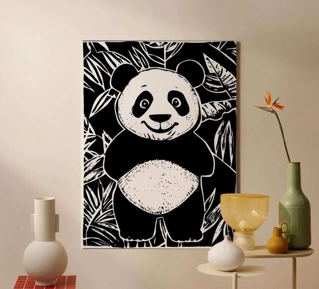 Panda Design per bambini tela con Cornice a cassetta da Autofocus