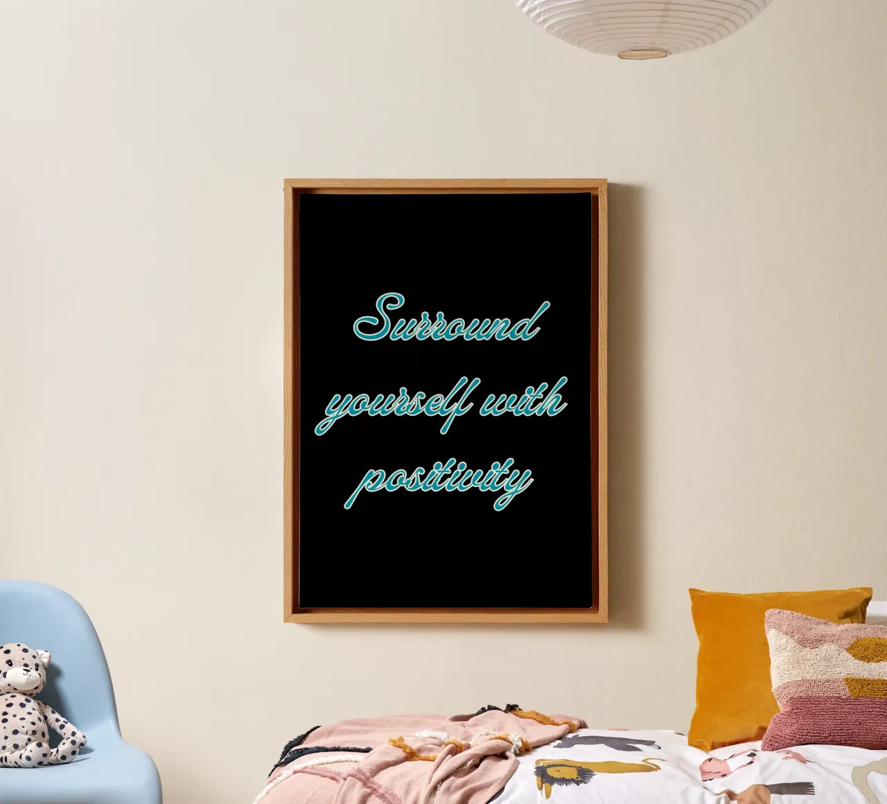 Vibrazioni positive: Una dose quotidiana di ispirazione tela con Cornice a cassetta da Artistic-shop