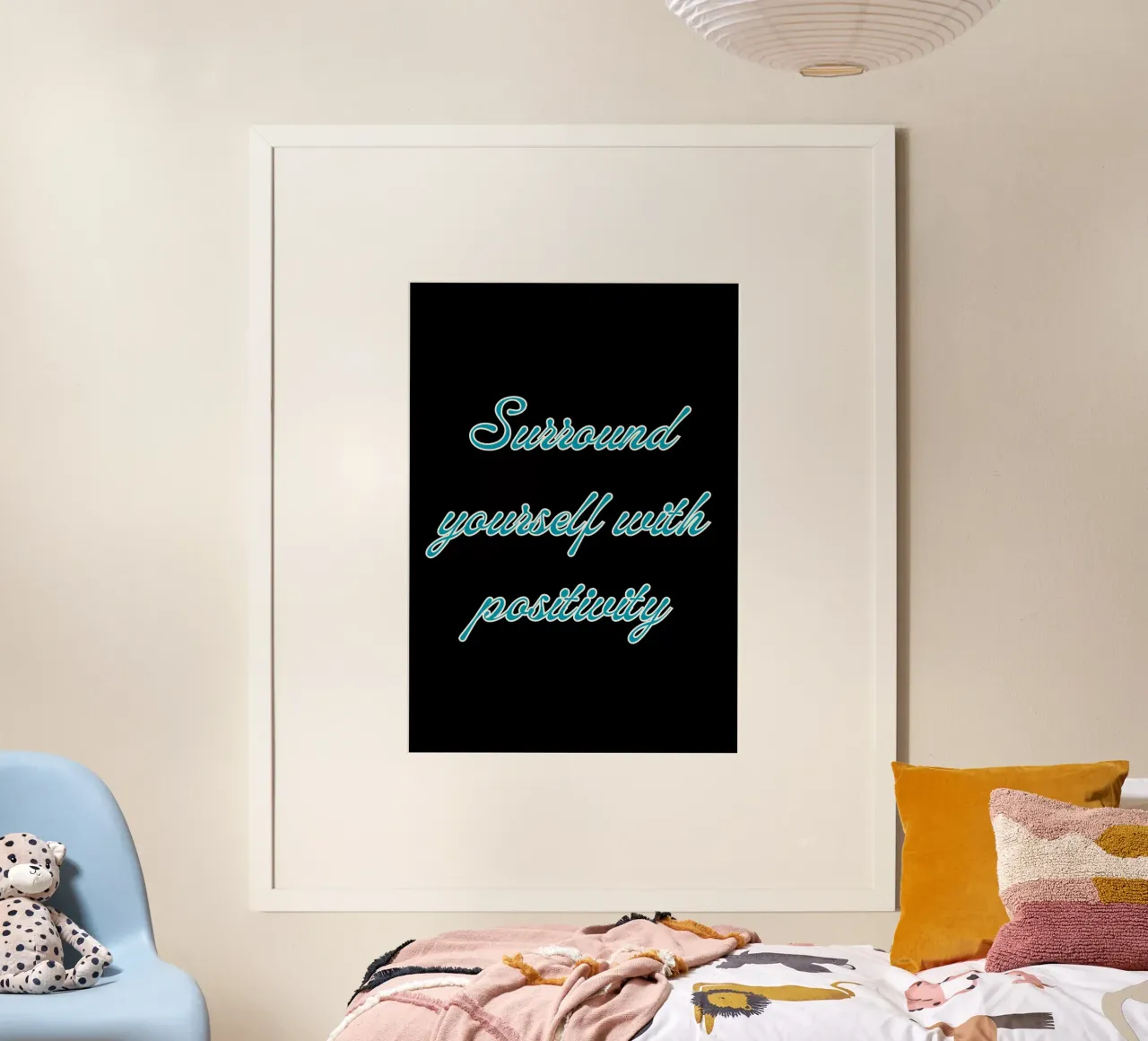 Vibrazioni positive: Una dose quotidiana di ispirazione poster con telaio in alluminio da Artistic-shop