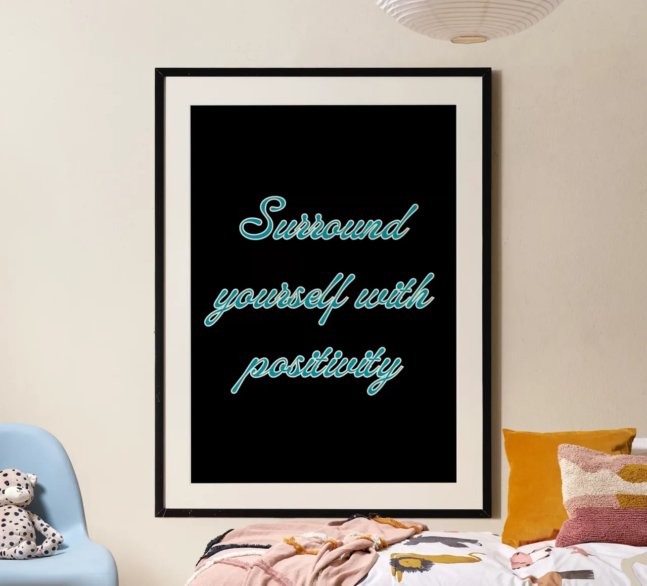 Vibrazioni positive: Una dose quotidiana di ispirazione poster con telaio in alluminio da Artistic-shop