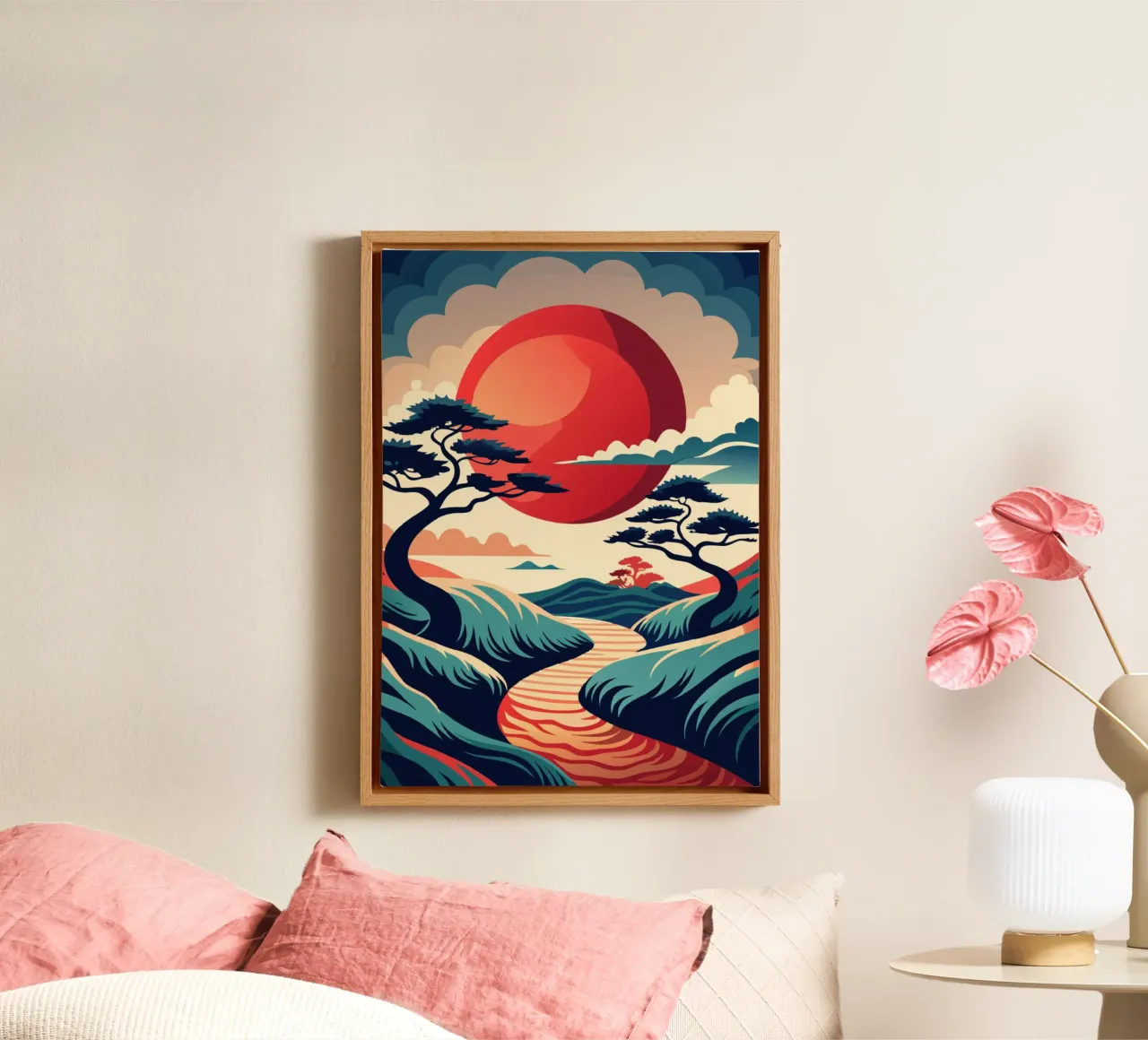 Serenità al tramonto tela con Cornice a cassetta da Artistic-shop