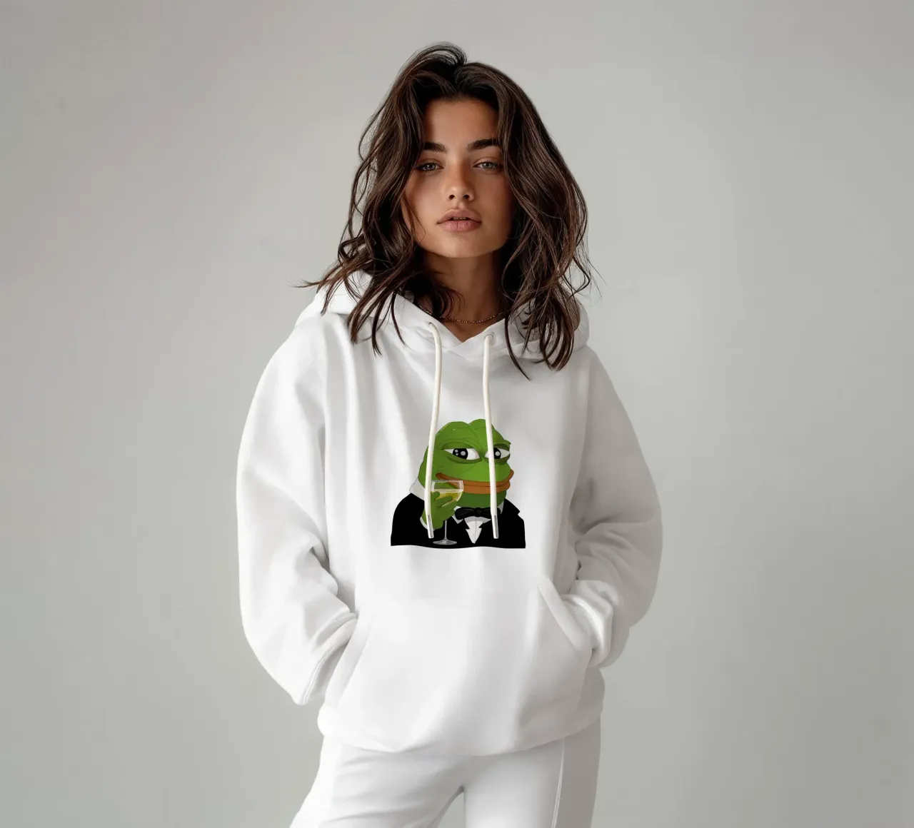 Pepe Frog Cheers Meme Art felpa con cappuccio da Lootprint