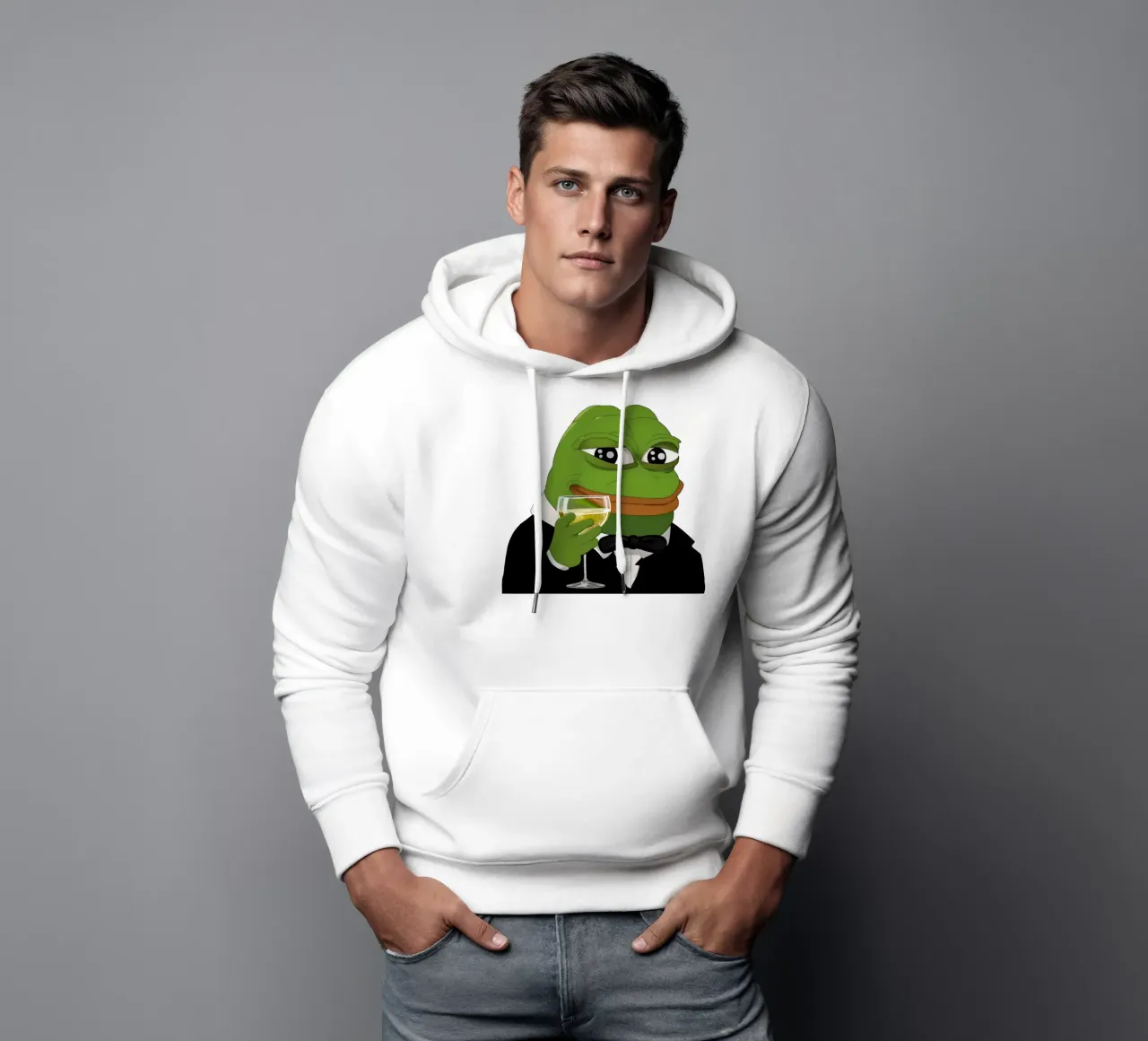 Pepe Frog Cheers Meme Art felpa con cappuccio da Lootprint