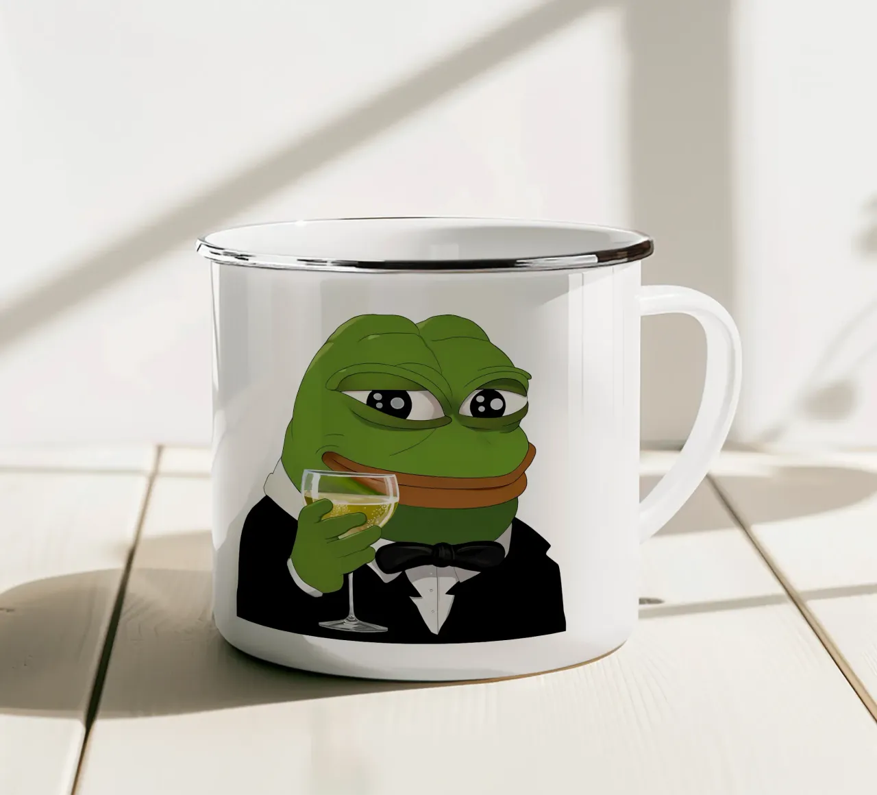 Pepe Frog Cheers Meme Art tazza in smalto da Lootprint