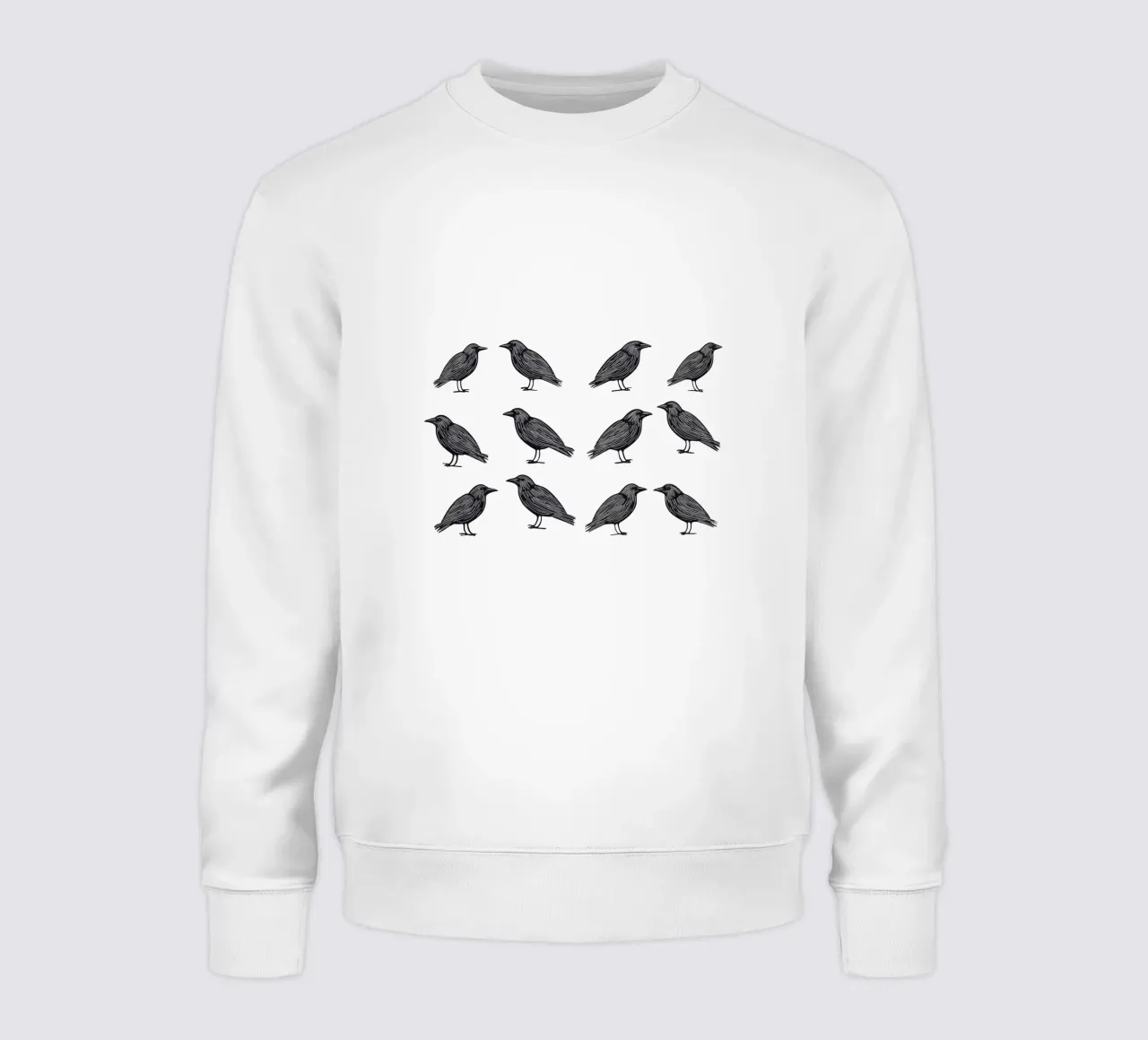 Design minimalista di uccelli in bianco e nero felpa da Autofocus