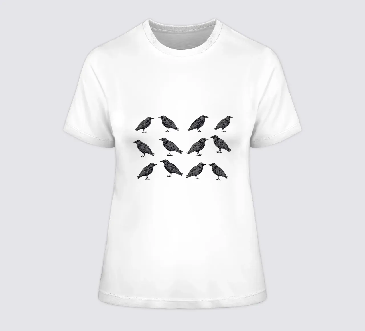 Design minimalista di uccelli in bianco e nero t-shirt da donna da Autofocus