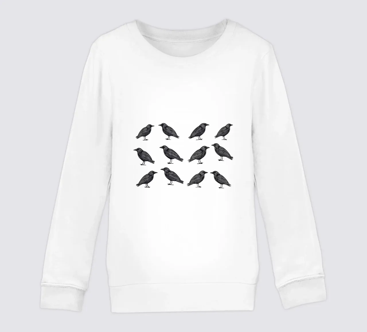 Design minimalista di uccelli in bianco e nero felpa bambino da Autofocus