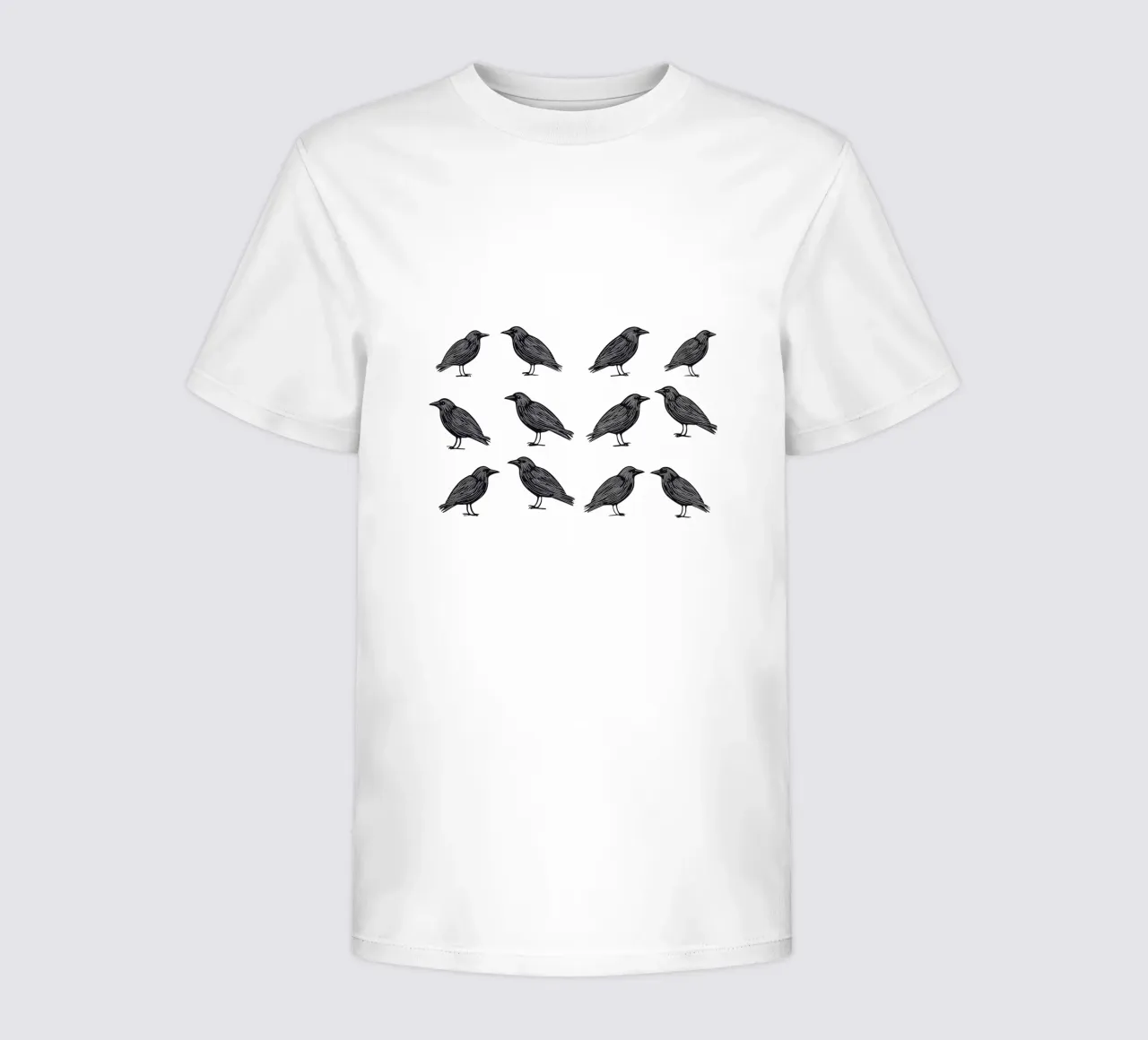 Design minimalista di uccelli in bianco e nero t-shirt bambini da Autofocus
