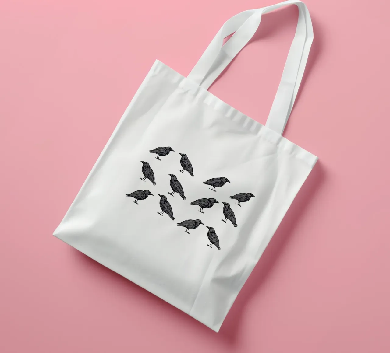 Design minimalista di uccelli in bianco e nero borsa in juta da Autofocus