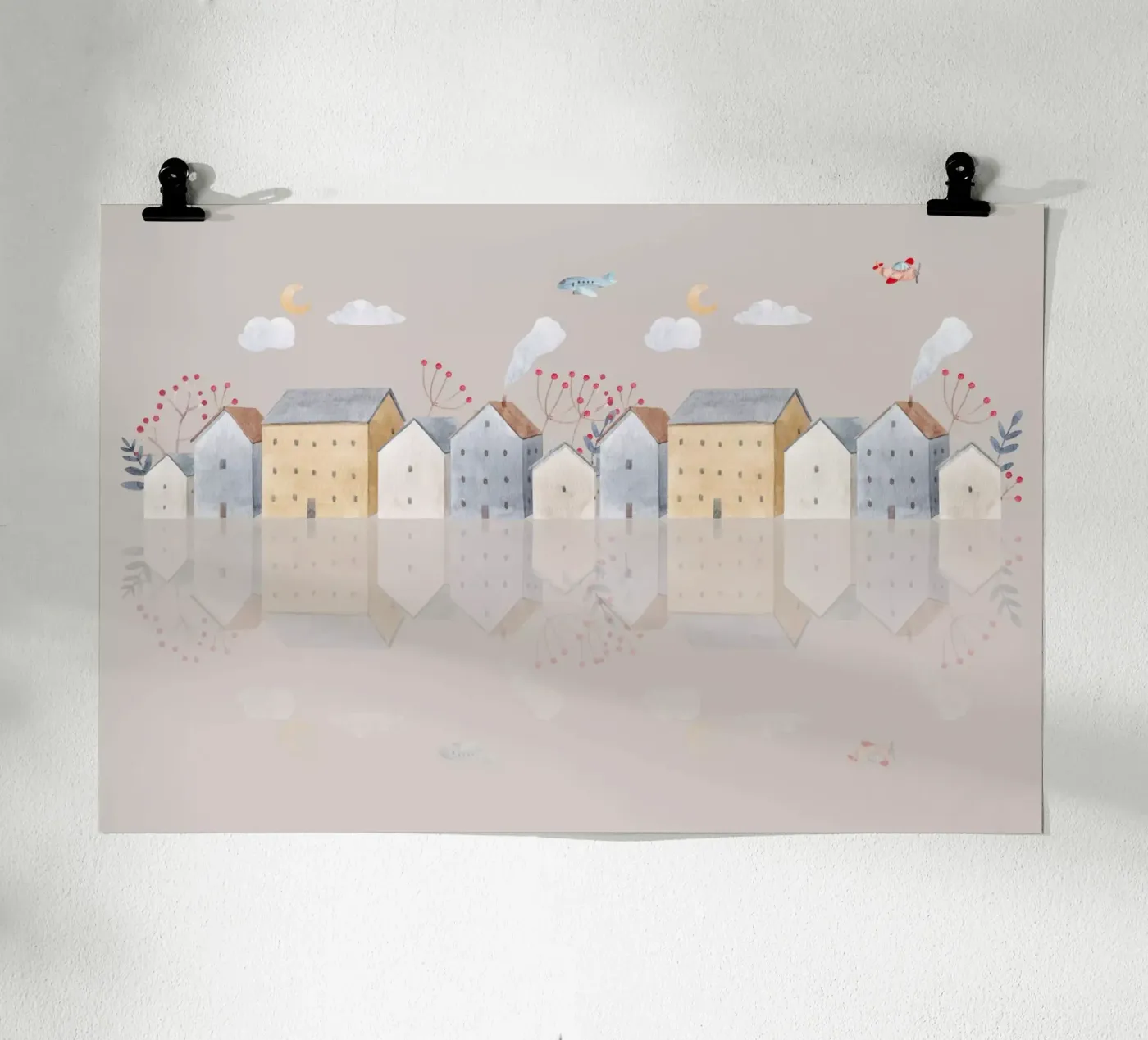 Tiny Town Dreamscape poster by Doodle Dreams Art