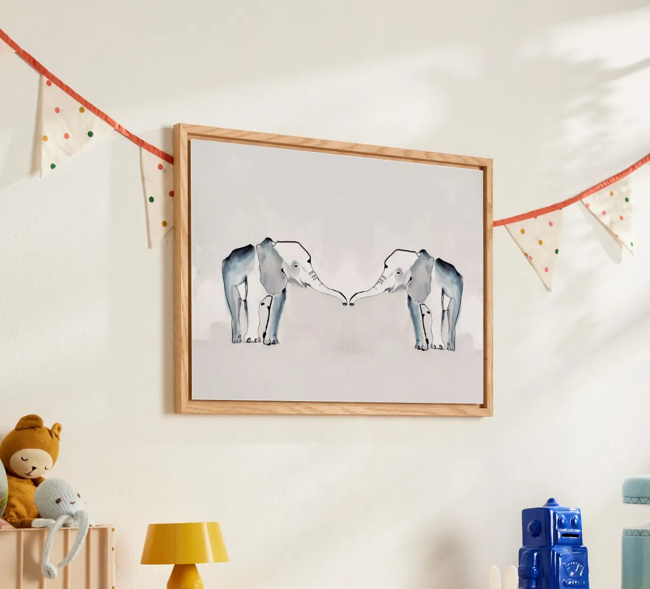 Gemelli elefanti plexiglass da Petit Boom Prints