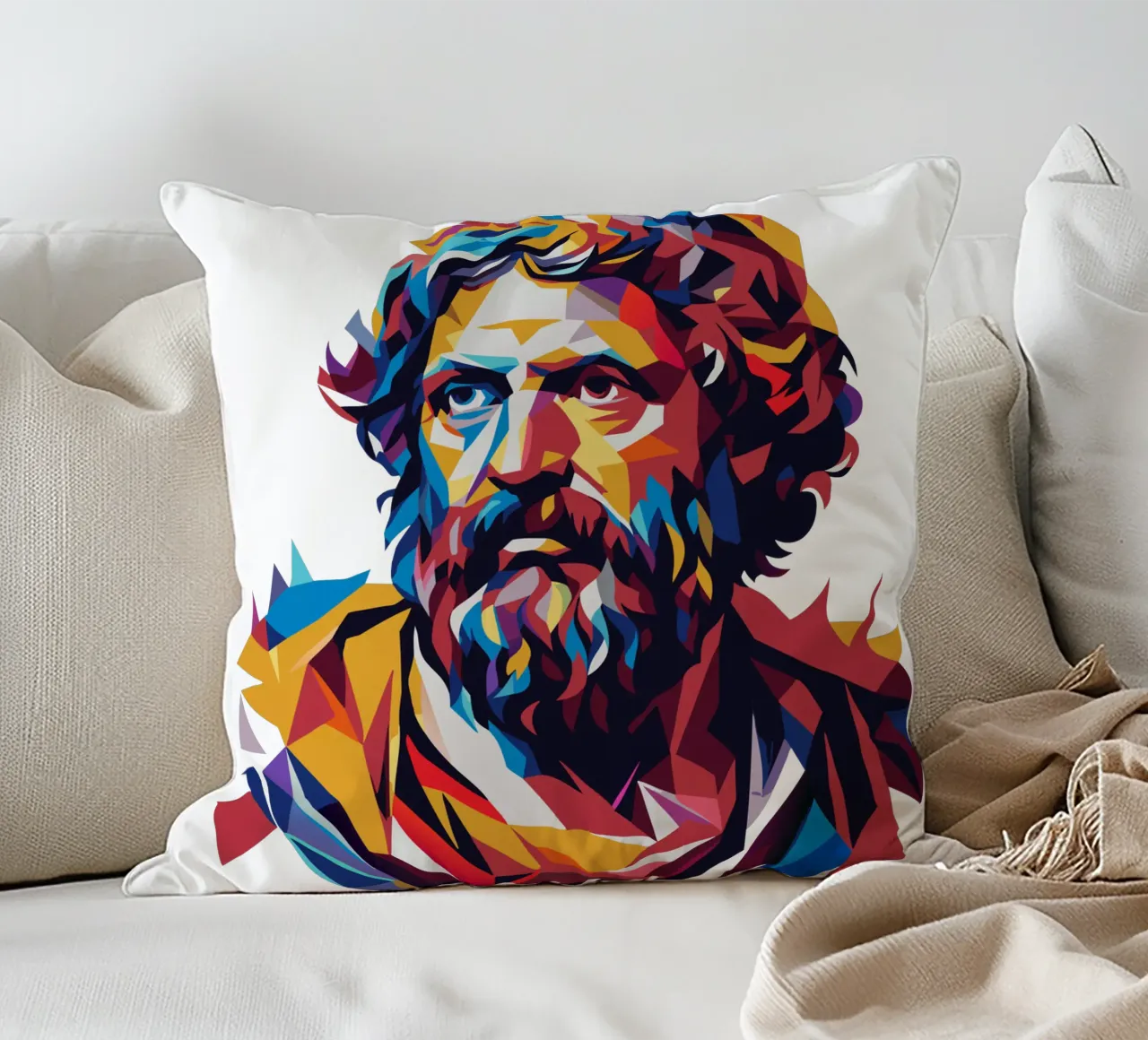 Aristotle WPAP Pop ARt cuscino da vectorartnesia