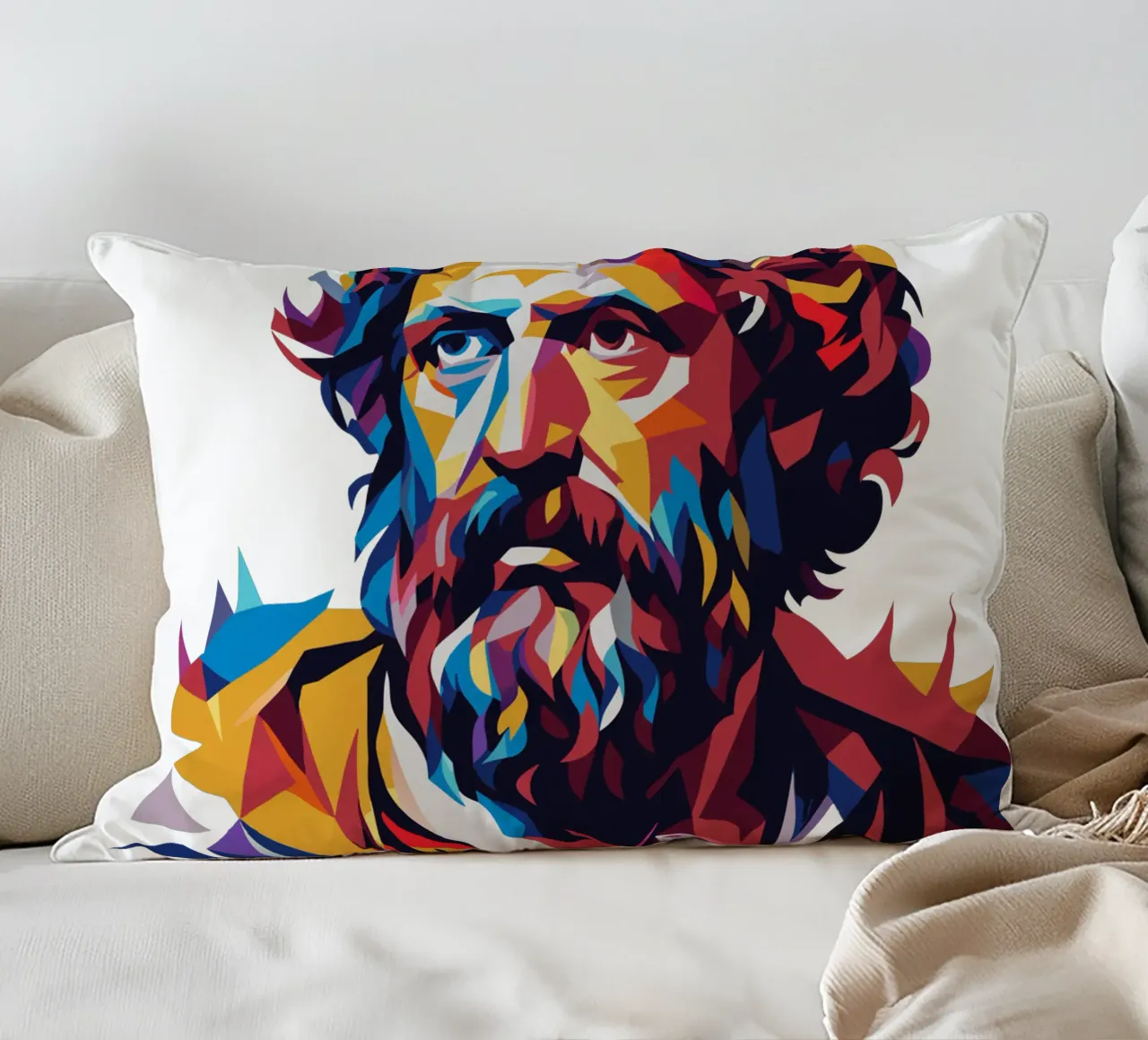 Aristotle WPAP Pop ARt cuscino da vectorartnesia