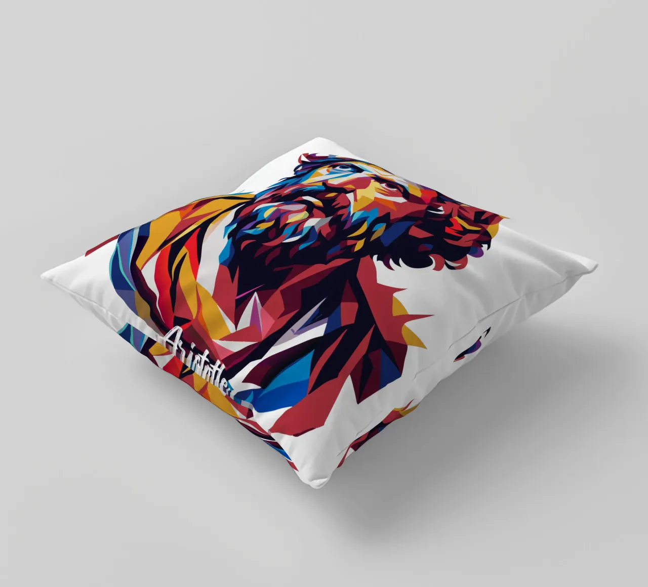 Aristotle WPAP Pop ARt cuscino da vectorartnesia