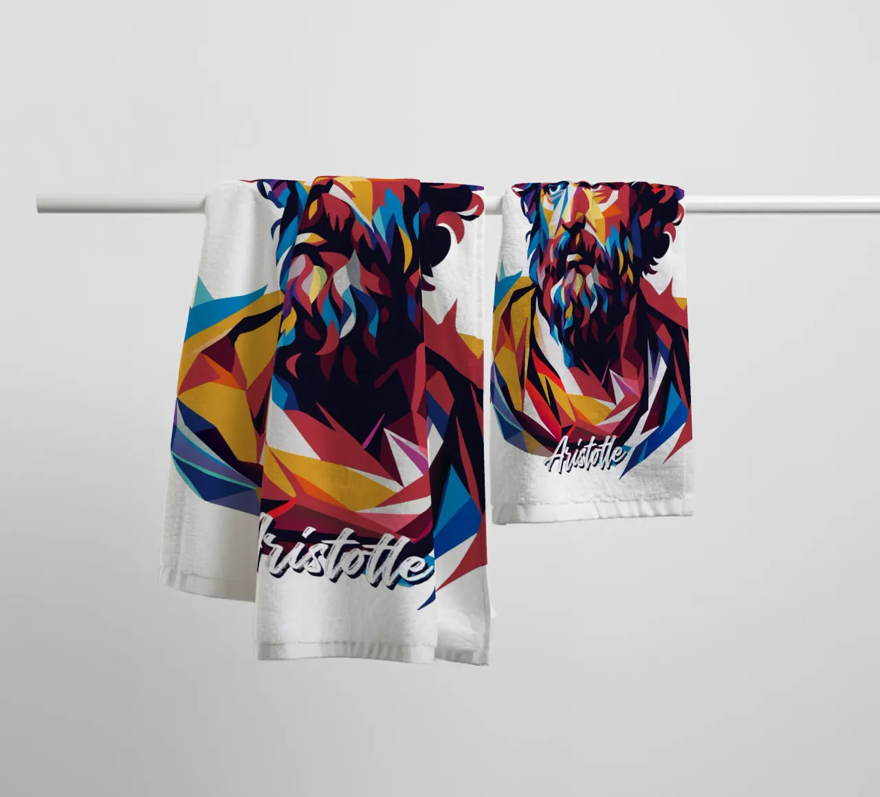 Aristotle WPAP Pop ARt asciugamano da bagno da vectorartnesia