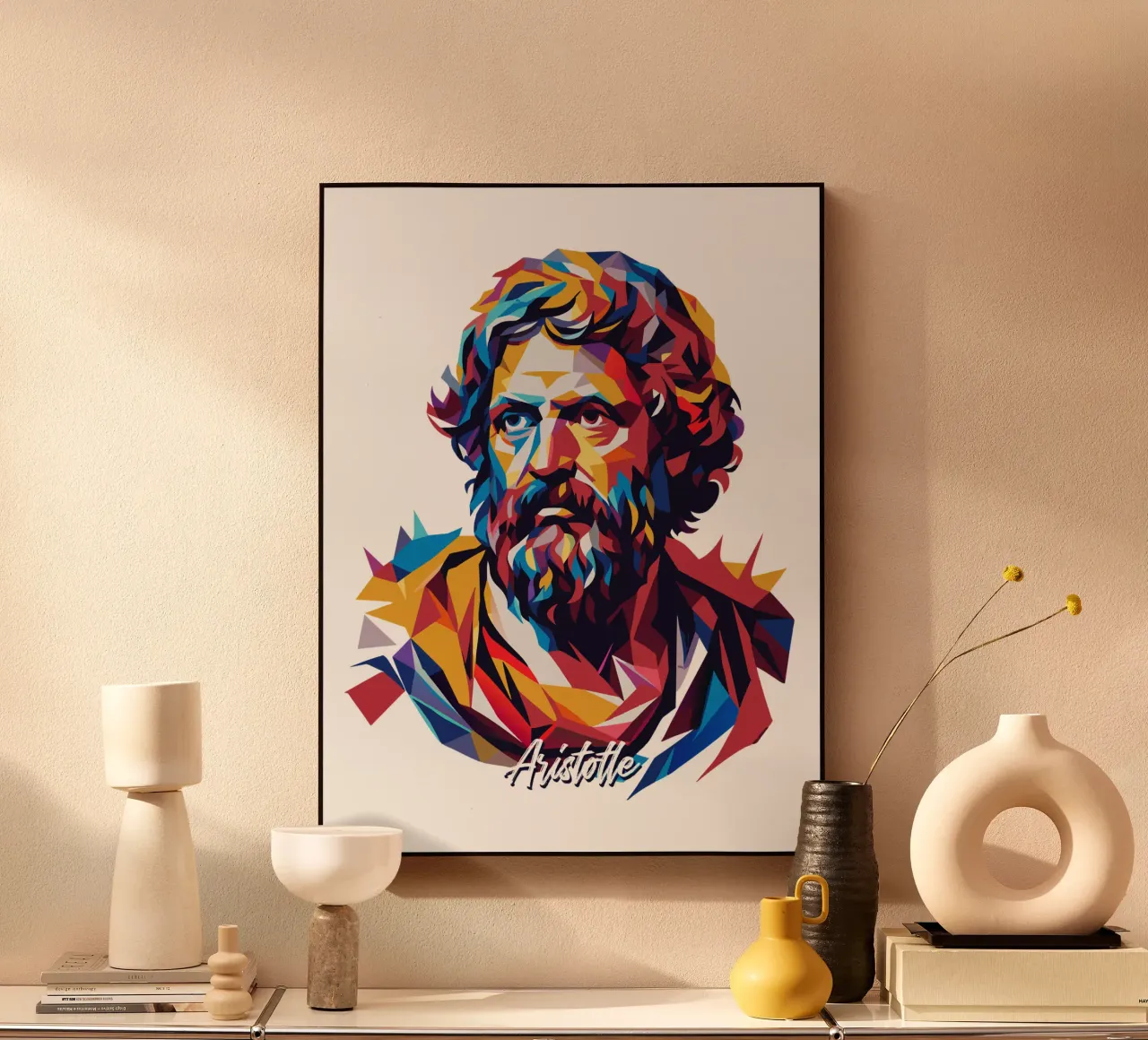 Aristotle WPAP Pop ARt plexiglass da vectorartnesia