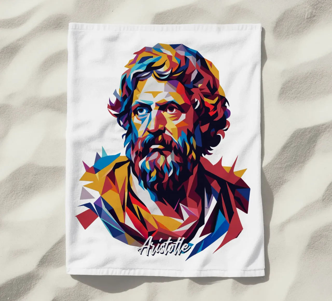Aristotle WPAP Pop ARt toalla de playa de vectorartnesia