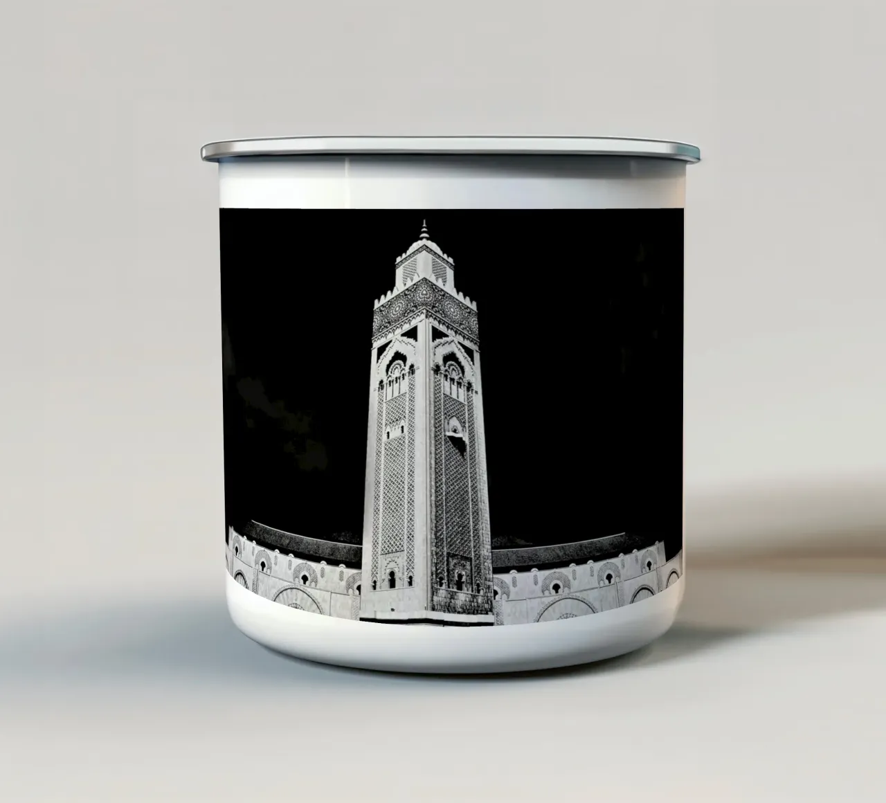 Hassan II Mosque 2 tazza in smalto da anderm