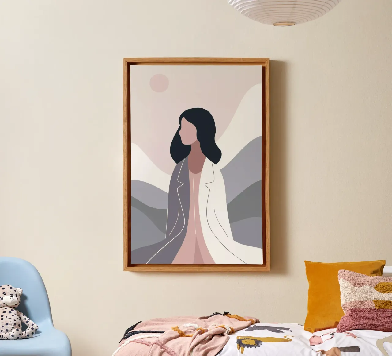 Beyond the Hills canvas with Floater frame by Soleil Basque