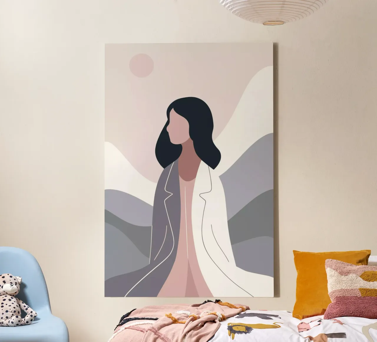 Beyond the Hills canvas with Floater frame by Soleil Basque