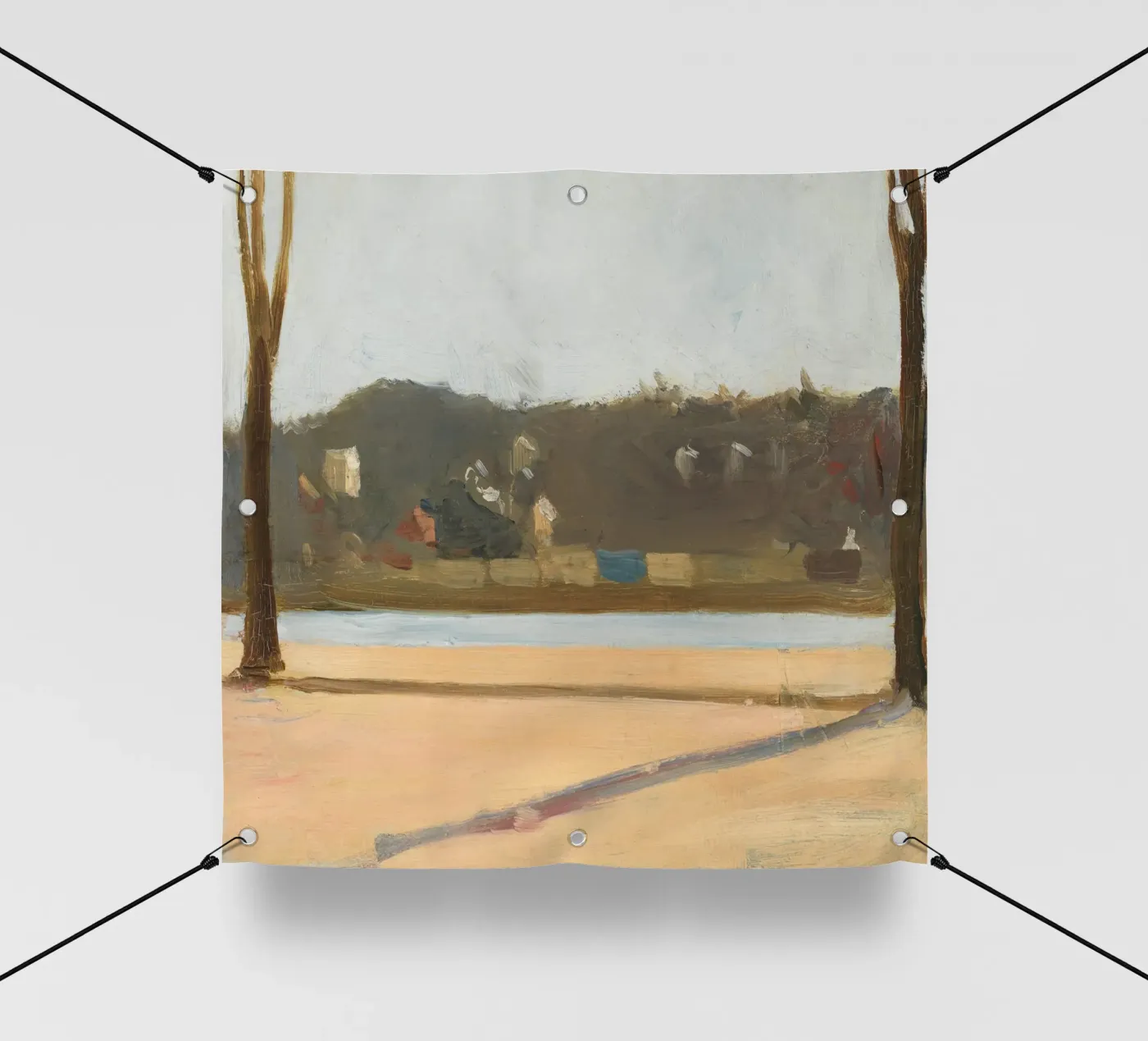 Edward Hopper - Fiume e edificio (1907) telo in pvc da Edward Hopper Classics