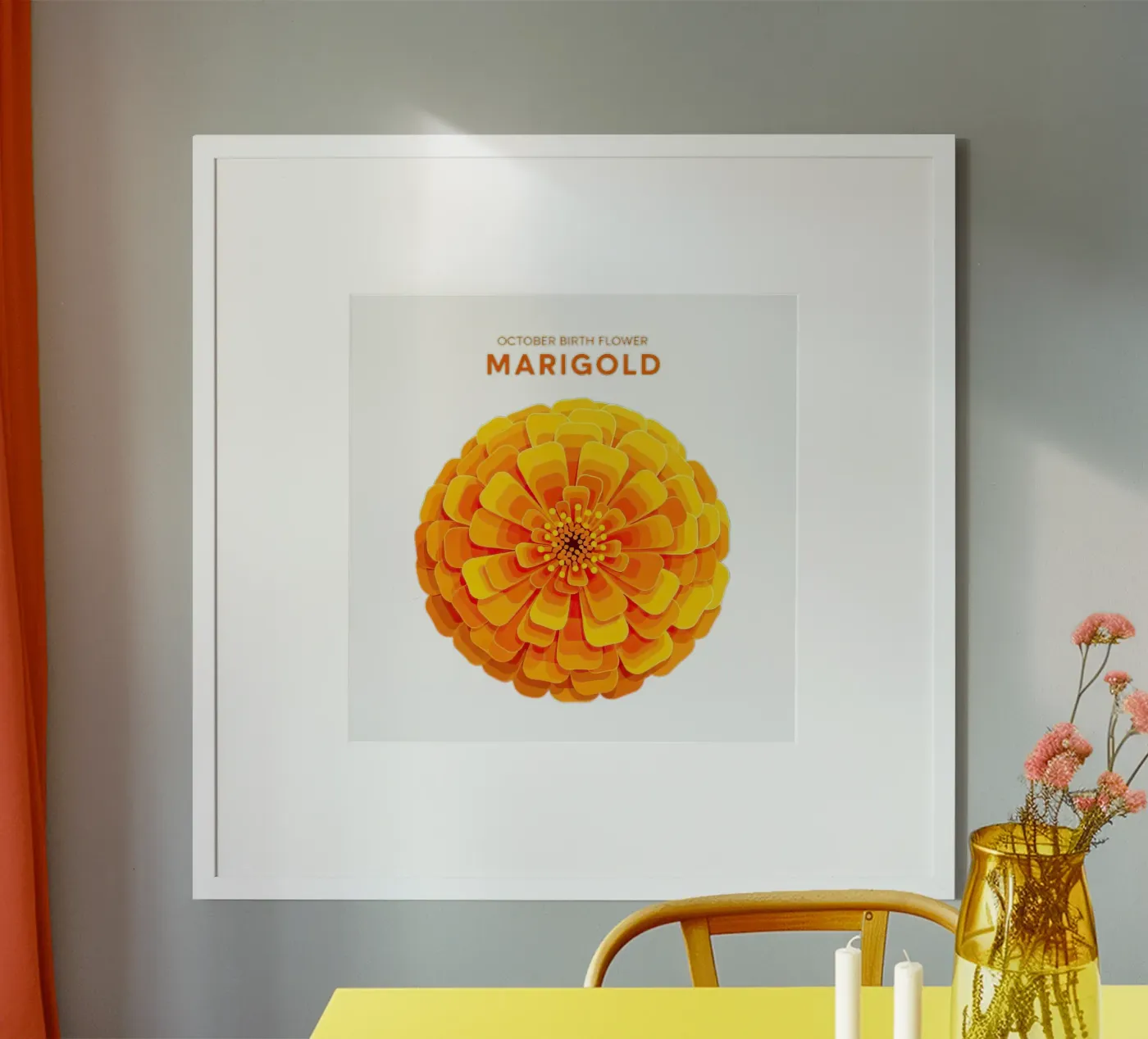 Ottobre - Calendula poster da FlatPrint Studio