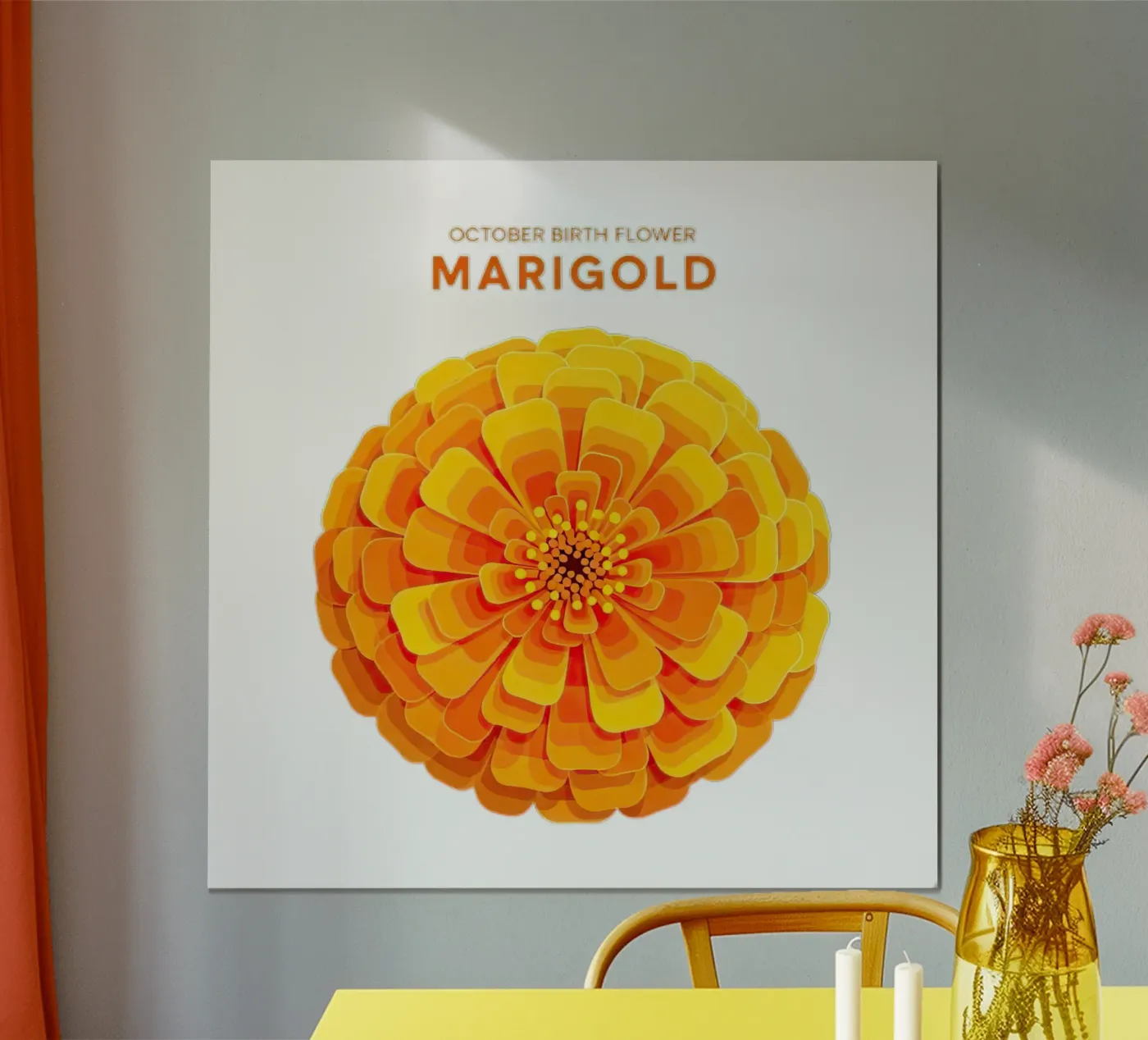 Ottobre - Calendula poster da FlatPrint Studio
