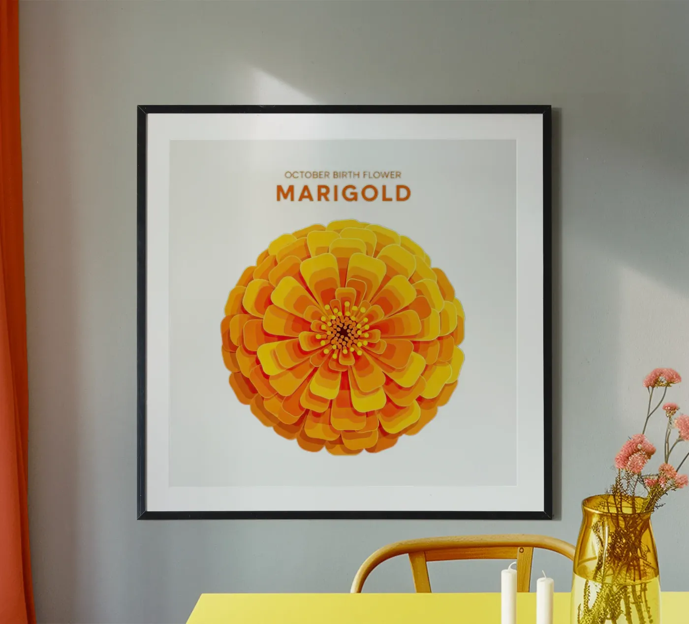 Ottobre - Calendula poster da FlatPrint Studio
