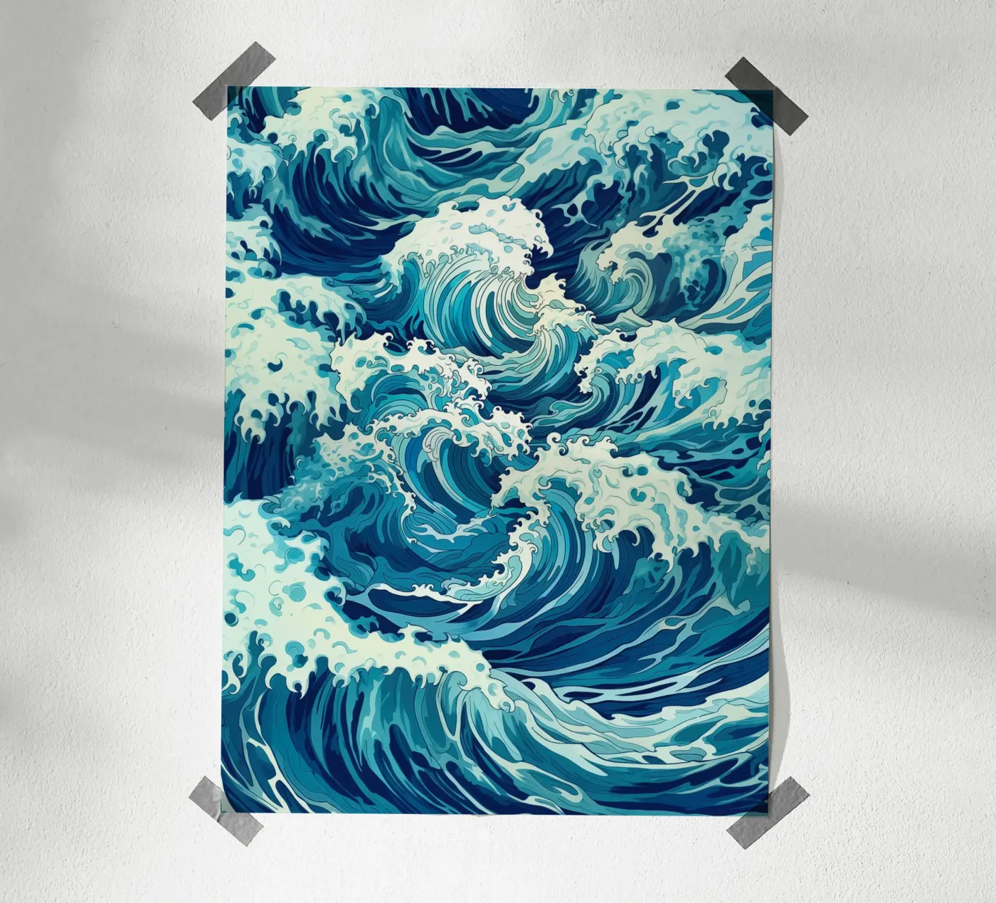 Ocean Wave Camouflage Pattern poster by Autofocus