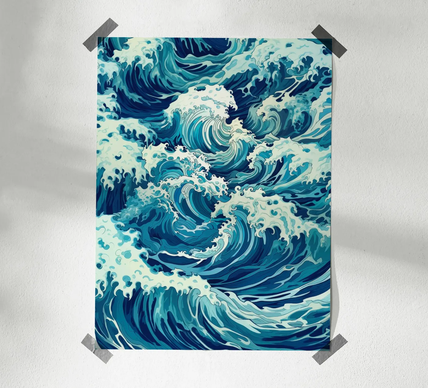 Ocean Wave Camouflage Pattern poster by Autofocus