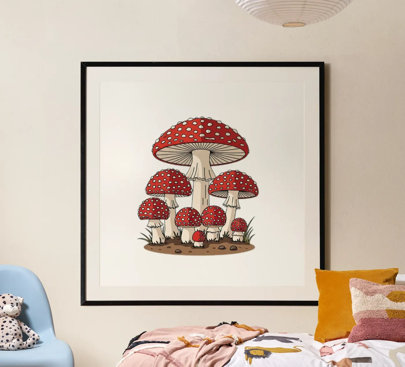Pilzcluster Poster von FlatPrint Studio