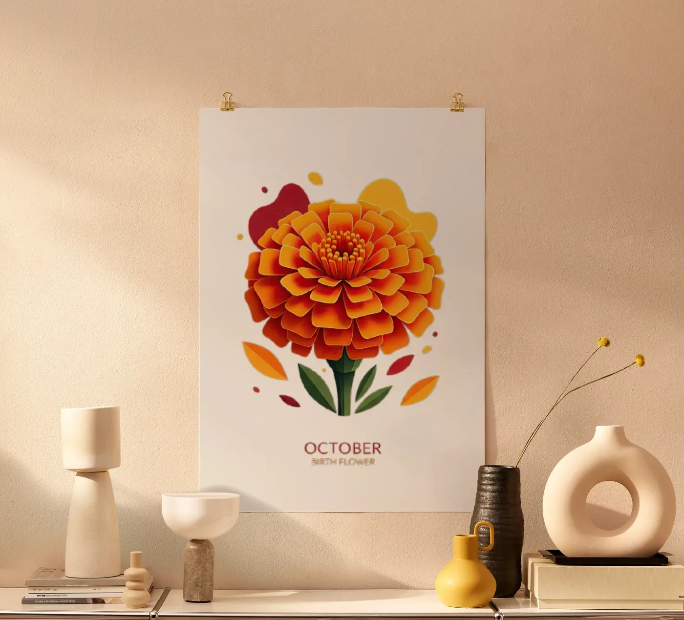October - Marigold poster da FlatPrint Studio