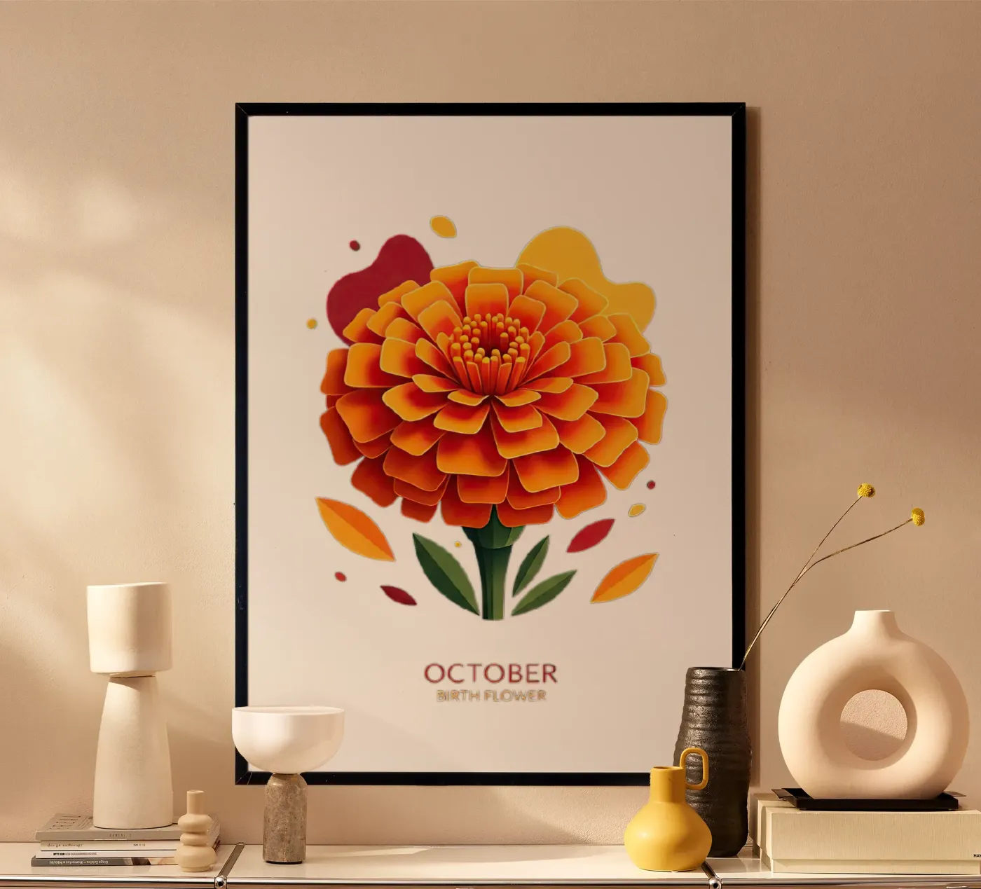 October - Marigold poster da FlatPrint Studio