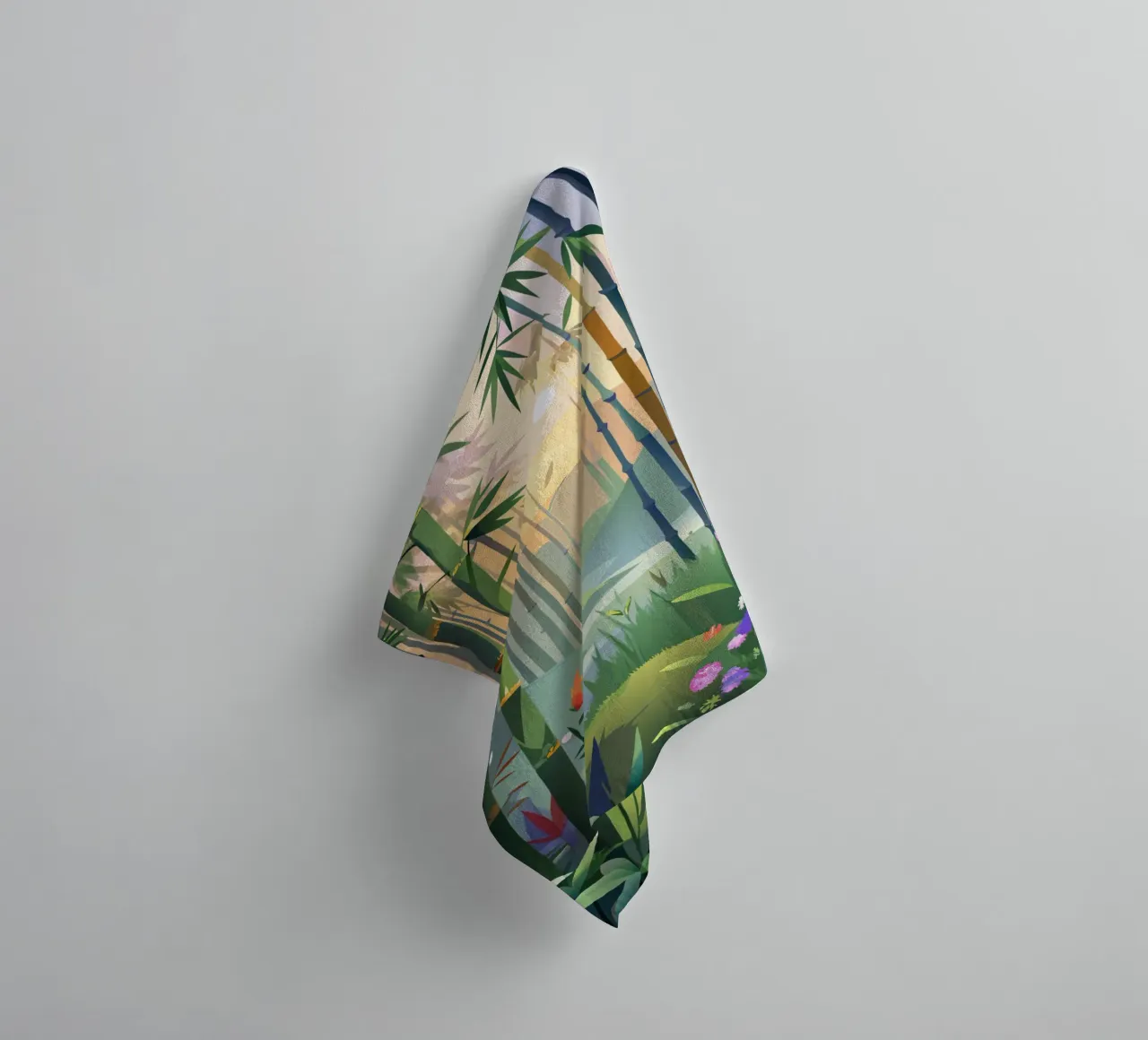 Bamboe Zonsondergang Serenity badhanddoek van Artistic-shop