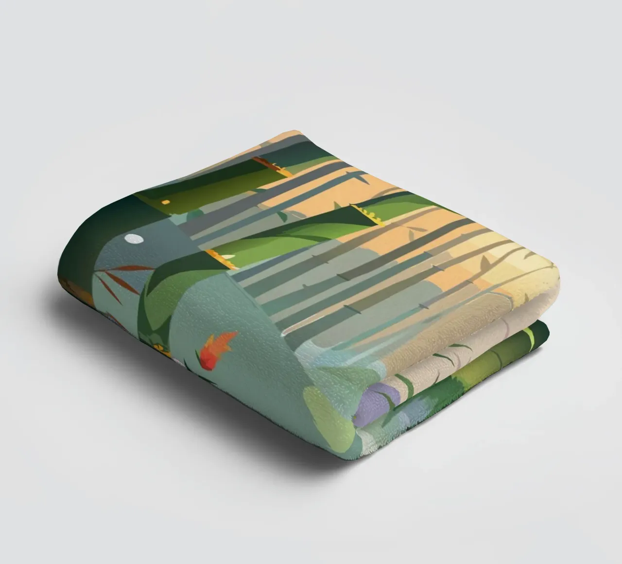 Bamboe Zonsondergang Serenity badhanddoek van Artistic-shop