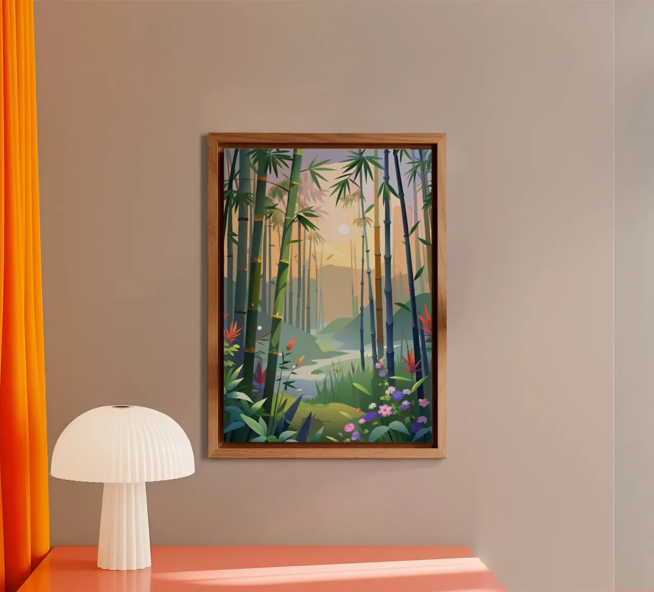 Serenità del tramonto di bambù alluminio dibond da Artistic-shop